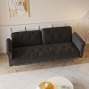 NicBex Modern Velvet Nailhead Loveseat Sofa with Pillows & Adjustable Backrest,Solid Wood 2-Seater Sofa for Living Room,Bedroom - 2 of 4