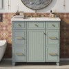 Vynxaria 36" Bathroom Vanity Cabinet with Sink Top Combo Set , Green ,Single Sink,Shaker Cabinet with Soft Closing Door and 3 Drawers - 2 of 4