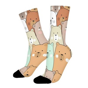 Colorful Baby Bear Women Printed Crew Socks Funny Funky Socks Soft Polyester Novelty Gifts for Artists Men - 1 of 1