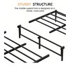 coucheta Full Metal Bed Frame with Rattan Headboard and Wooden Footboard, Boho Style Platform Bed with Underbed Storage, No Box Spring Needed, Oak - 3 of 4