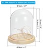 Unique Bargains Wooden Base LED Fairy Light Decor Glass Bell Jar Display Case - 2 of 4