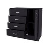 FM Furniture,4-Drawer Dresser with Side Cabinet, Freestanding Storage Organizer, Wenge - 3 of 4