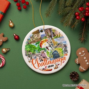 Adventurous Chattanooga Mountain Town Ornament, Tennessee Lookout Point Christmas Gift and Scenic Outdoor Souvenir | OrnamentallyYou - 1 of 4