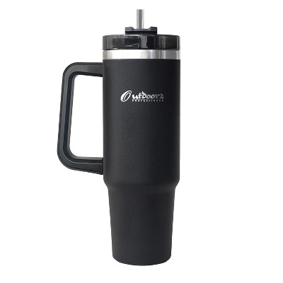 thumbnail image 2 of BUILT 40oz Cascade Double Wall Vacuum Insulated Stainless Steel Water Bottle With Wide Mouth Straw Lid, Black 2 of 10