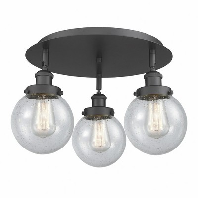Beacon - 3 Light Flush Mount In Art Deco Style-9.63 Inches Tall and 17.75 Inches Wide