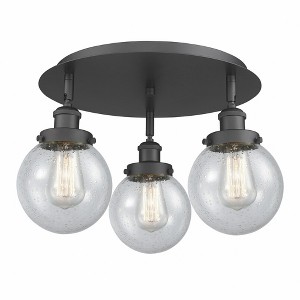 Beacon - 3 Light Flush Mount In Art Deco Style-9.63 Inches Tall and 17.75 Inches Wide - 1 of 1