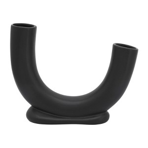 Sagebrook Home Ceramic U-Shaped Decorative Vase - Contemporary Abstract Style Vase - Unique Artistic Decor for Home or Office - 1 of 4