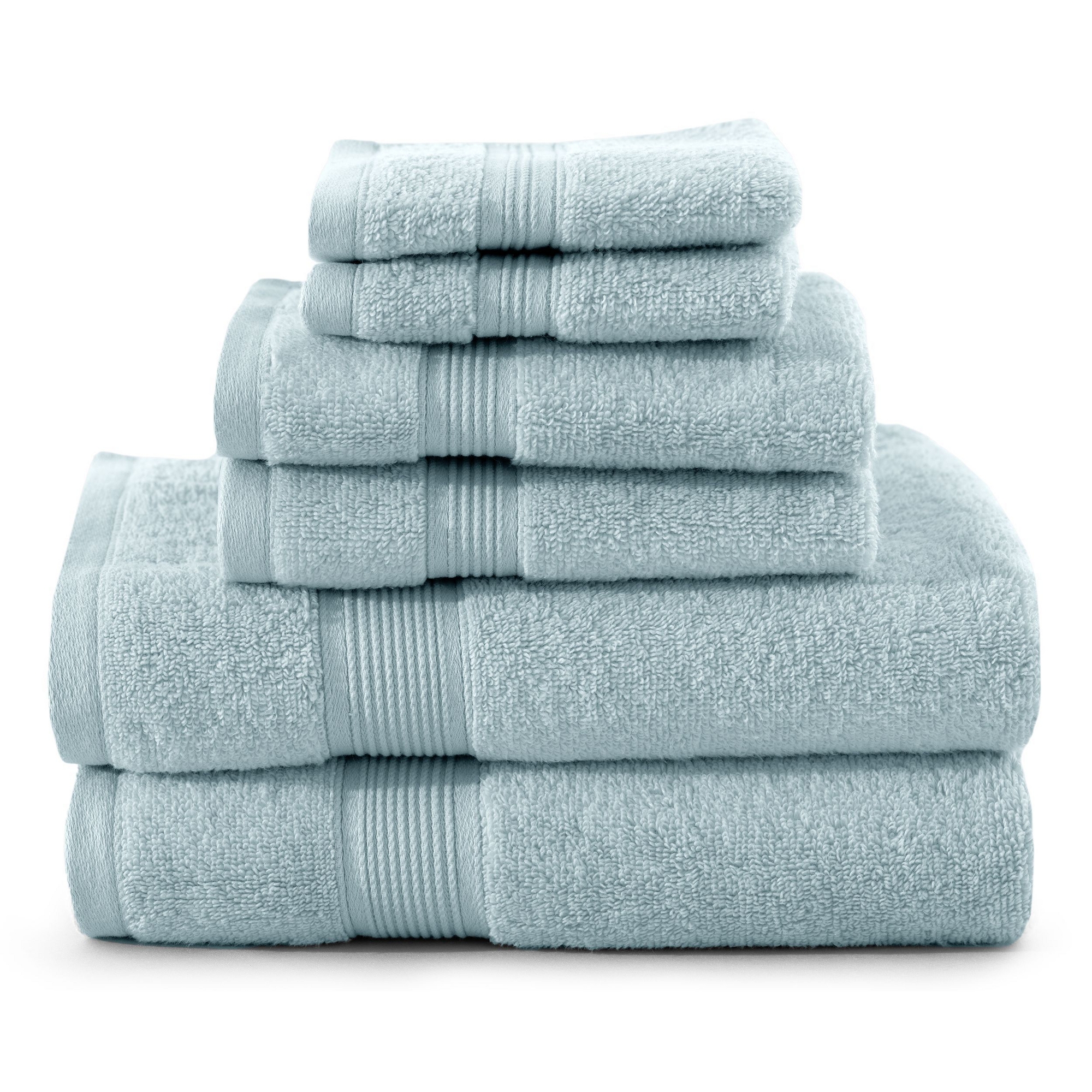 Premium Soft 100% Cotton Bath Towel Set Solid Bat Towels Pack for Home Bath, Gym, Spa & Sports - Aqua Blue