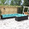 vidaXL Garden Lounge Set Black PE rattan, powder-coated steel, plastic - 2 of 4