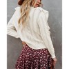 Womens V Neck Button Down Sweaters Tops Casual Long Sleeve Ruffle Knit Cardigan - 3 of 4