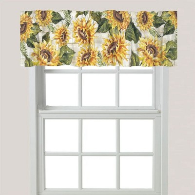 Laural Home Sunflowers on Shiplap Window Valance