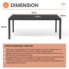 Pellebant Patio Dining Table Durable WPC Tabletop Aluminum Frame Indoor/Outdoor Dining Table for Backyards Poolside Gardens - 2 of 4