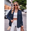 Coolmee Women's Button Down Shirts Pocket Long Sleeves Tops Jacket Coats - 3 of 4