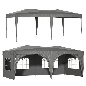 Gsluuk EZ Pop Up Canopy Outdoor Portable Party Folding Tent with 6 Removable Sidewalls + Carry Bag + 6 pcs Weight Bag - 1 of 1