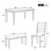 Rustic Style Dining Sets 6 Piece, Dining Sets Bench, Dining Set Solid Wood With Upholstered Chairs And Bench-Cuddlewood - 4 of 4