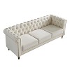 NicBex 84.65 Inch Modular Sectional Sofa Couch with Tufted Backrest Mid-Century 3-Seater Sofa with Gold Ribbon Decoration for Living Room - 4 of 4