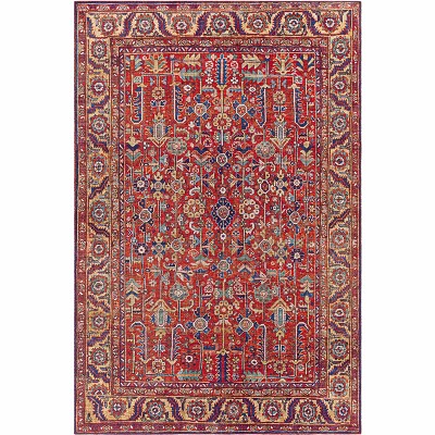 Hauteloom Edwardsburg Traditional Red Performance Rug