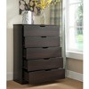 HDZNVF 5 Drawer Clothes nd Storage Chest Cabinet in Red Cocoa Chocolate Faux Wood Grain and Metal Glides - 2 of 3
