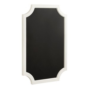 Kate and Laurel Hogan Framed Scallop Chalkboard, 23.5x36, White - 1 of 4