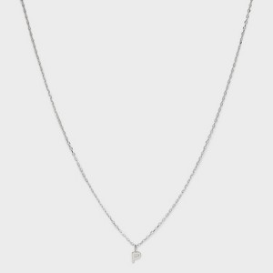Sterling Silver Small Polished Initial Pendant Necklace - A New Day™ Silver - 1 of 4