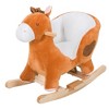 Qaba Kids Ride On Rocking Horse, Plush Animal Toy Sturdy Wooden Rocker with Songs for Boys or Girls - 4 of 4
