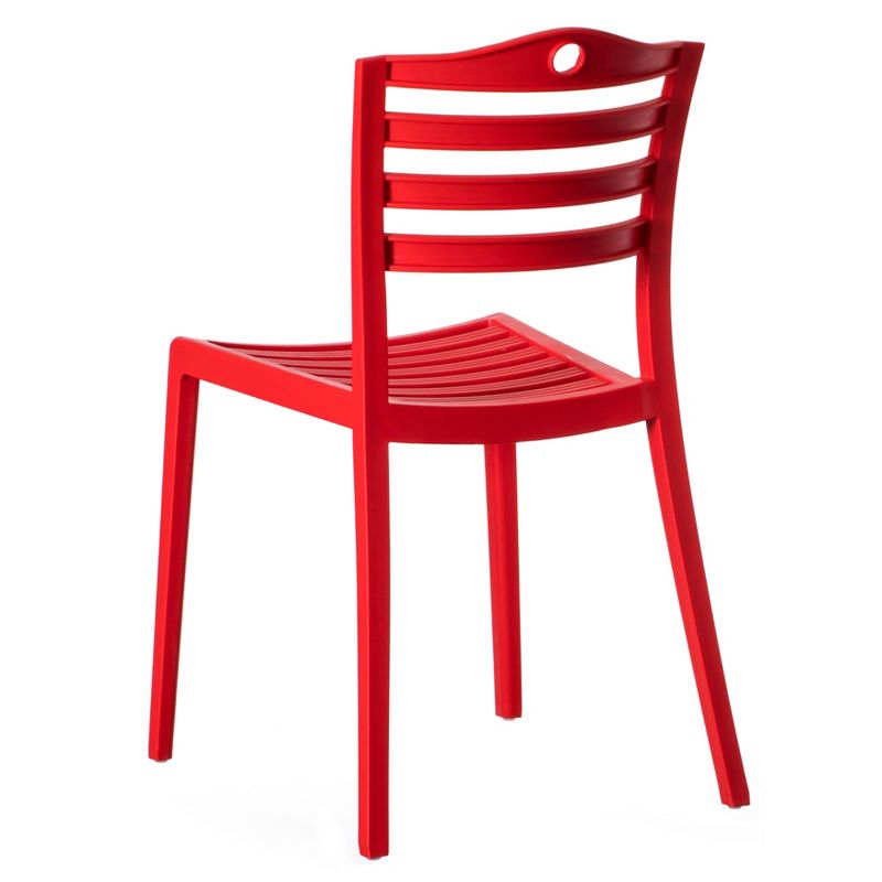 Fabulaxe Modern Plastic Dining Chair with Ladderback Design, 4 of 8