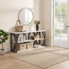 3-Tier Industrial Console Table, Narrow Long Entryway Table with Open Storage for Living Room, Foyer, Hallway - 2 of 4