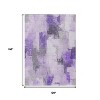 Lavender And Ivory Abstract Washable Indoor Outdoor Area Rug - 3 of 4