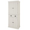 AndMakers White Wood 29.92 in. Pantry Cabinet with Adjustable Shelves - 2 of 4