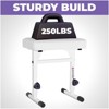 Liquid Stands Adjustable Piano Bench White – Music Keyboard Bench Seat - Padded Cushion for Musicians Piano Stool Chair (PU Leather) - 3 of 4