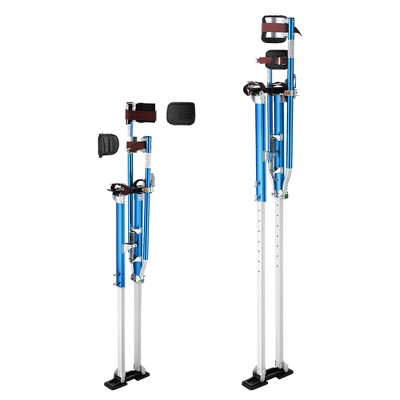 Yescom 50"-64" Drywall Stilts Adjustable Aluminum Painting Tool Sheetrock Lift with Leg Pads Protection for Painter Taping Cleaning Blue YES0486
