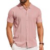 COOFANDY Mens Knit Shirt Short Sleeve Button Down Shirts Casual Summer Beach Vintage Polo Shirts - 4 of 4