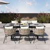 TiramisuBest 7-Piece Patio Dining Set for 6 - 70.8" Rectangle Table, Removable Cushions, Gray+Beige Fabric for Backyard/Garden/Poolside - 2 of 4