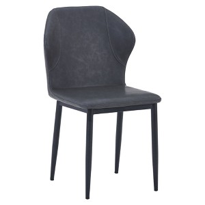 LeisureMod Upholstered Dining Chair in Fabric with Iron Legs Mosaic Series - 1 of 4