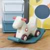 Infurnic Baby Walkers Kids 2 in 1 Rocking Horse Sliding Car Indoor Outdoor Use Detachable Base, Wheels, Smooth Materials, Grey, 29.25"*14.25"*17.25" - 4 of 4