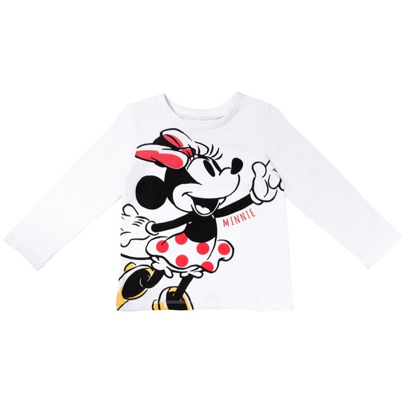 Disney Minnie Mouse Zip Up Vest Puffer T-Shirt and Leggings 3 Piece Outfit Set Infant to Big Kid, 2 of 8