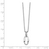 Black Bow Jewelry Diamond Oval Keyhole Necklace in Rhodium Plated Silver, 18-20 Inch - 2 of 4