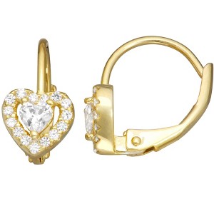 Junior Jewels 14K Gold Over Sterling Silver Children's Birthstone Leverback Earrings - 1 of 2