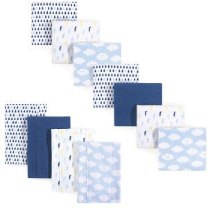 Luvable Friends Infant Boy Cotton Flannel Burp Cloths and Receiving Blankets, 11-Piece, Boy Clouds, One Size - 1 of 2