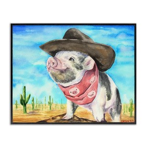 Stupell Industries Wild West Cowboy Pig, 14" x 11" - 1 of 4