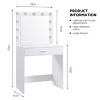 Vanity Desk Modern with LED Mirror and Large Drawer for Bedroom Makeup -3irtyhousy - 4 of 4