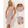 INSPIRE CHIC Women's Tweed Summer Sleeveless Elegant Plaid Bodycon Midi Dress - 2 of 4