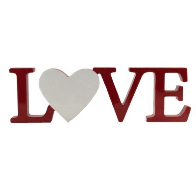 Home Decor 3.75" Love With Heart Shelf Sitter Valentine's Day Sign  -  Freestanding Signs