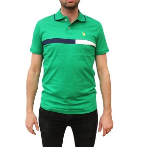 U.S. Polo Assn. Men's Slim Fit Short Sleeve Color Block Jersey Polo Shirt - 1 of 1