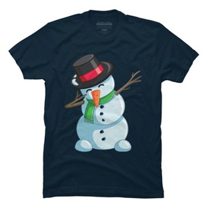 Men's Design By Humans Christmas Dabbing Snowman By GiftsIdeas T-Shirt - 1 of 4