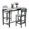 CAVINAS Dining Table Set for 2 Kitchen Table Table and Chair with 2 Upholstered Chairs, Bar Dining Table Set for Small Spaces - 2 of 4