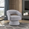 Lyngins Swivel Accent Chairs with Curved Backrest and Wood Frame,Upholstered Swivel Barrel Chairs,Corduroy Sofa Chairs for Bedroom,Living Room - 2 of 4