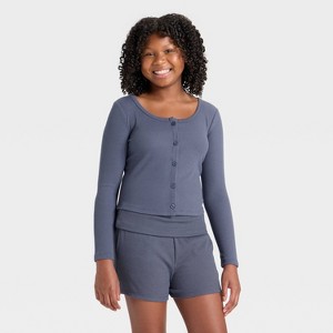 Girls' Cozy Rib-Knit Cardigan - art class™ - 1 of 3