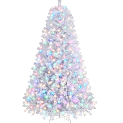 Yaheetech 4.5Ft/6Ft/7.5Ft/9Ft Pre-lit Spruce Artificial Christmas Tree with LED Lights