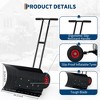 GustoWave Metal Snow Shovel, Heavy Duty Push Snow Shovel with Wheels and Angled Blade for Driveway, Black - 4 of 4